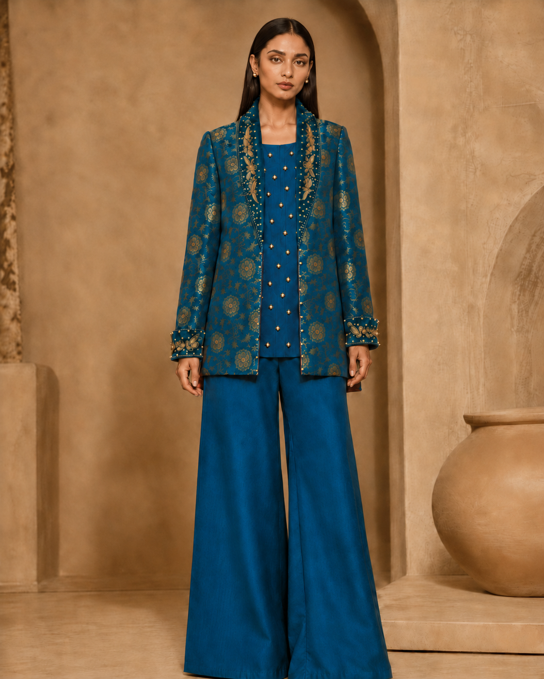 Teal Brocade