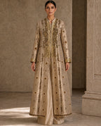 Guilded Gold Jacket, a gold zardozi tissue jacket set by Jannat and Sadaf