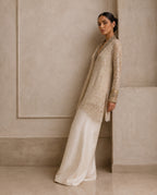 Lace Jacket, an ivory zardozi lace jacket set by Jannat and Sadaf