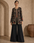 Midnight Vintage, an embroidered raw silk jacket by Jannat and Sadaf