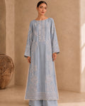 Muted Iris, an ash blue cotton silk co-ord set by Jannat and Sadaf