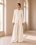Quiet Ivory, an ivory linen co-ord set by Jannat and Sadaf