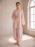 Soft Scallop, a paper lawn co-ord set with lace inserts by Jannat and Sadaf